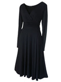 VINTAGE STYLE LONG SLEEVED CALF LENGTH EVENING FORMAL PARTY DRESS
